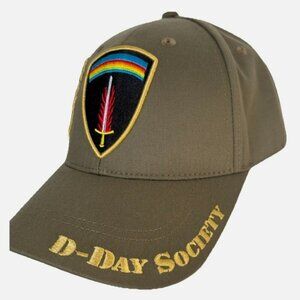 D-Day Society OSFA NWOT Olive Embroidered Ball Cap Hat Historical Military USA